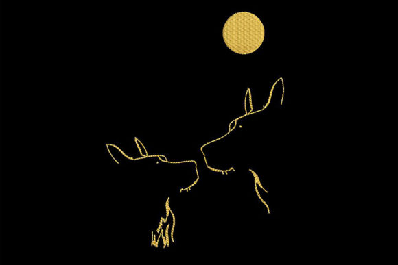 Dogs in the Moonlight: A Minimalist Embroidery Review