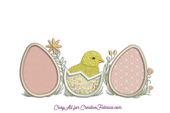 Easter Chick Three Applique Eggs Design Review