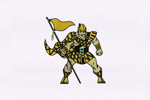 Man Holding Flag: An Embroidery Design Review